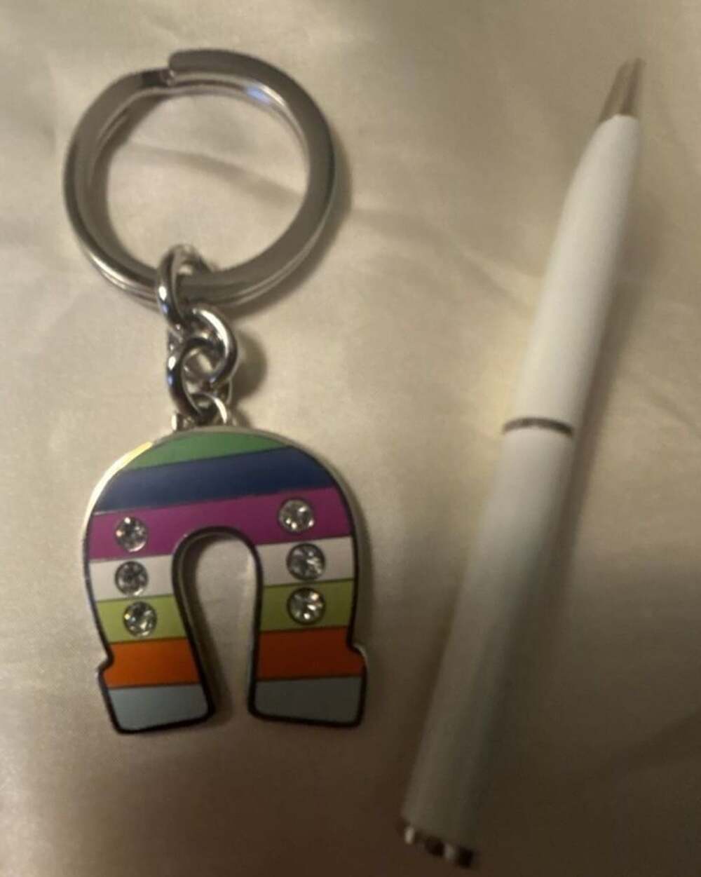 Coach Y2K Legacy Rainbow Horseshoe Keychain Bag Charm